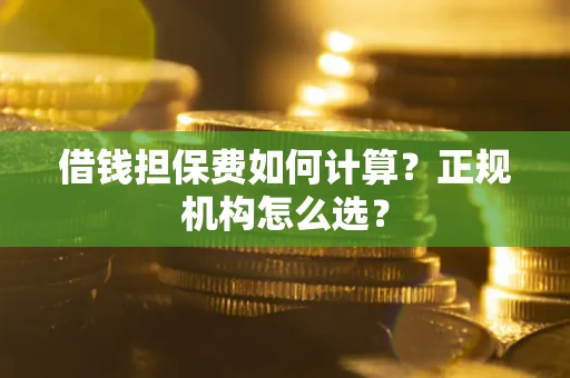 济南借钱担保费如何计算？正规机构怎么选？