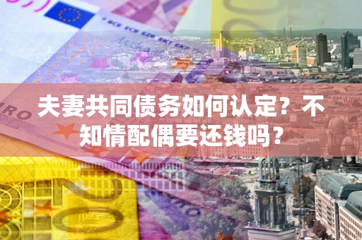 济南夫妻共同债务如何认定？不知情配偶要还钱吗？