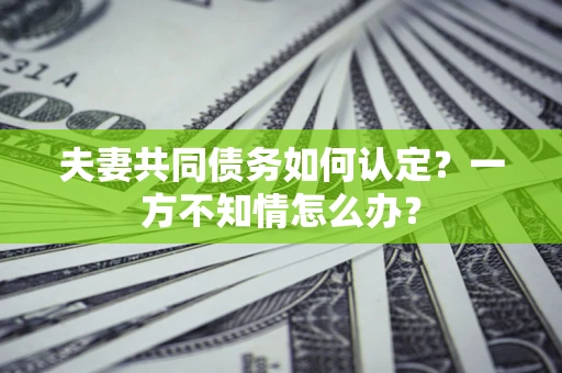 济南夫妻共同债务如何认定？一方不知情怎么办？