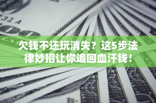 济南欠钱不还玩消失？这5步法律妙招让你追回血汗钱！
