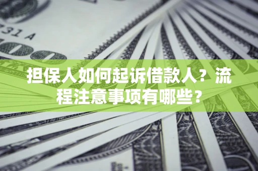 济南担保人如何起诉借款人？流程注意事项有哪些？